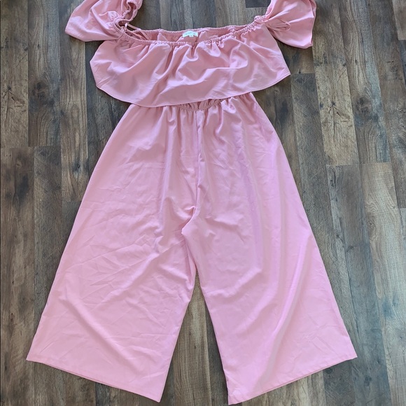 Cute Like New Love J Off Shoulder Gaucho Jumpsuit - Picture 2 of 4